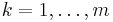 k=1,\ldots,m