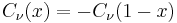 C_\nu(x) = -C_\nu(1-x)