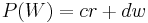 P(W) = cr %2B dw \, 