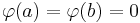 \varphi(a)=\varphi(b)=0