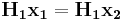 \mathbf{H_1}\mathbf{x_1} = \mathbf{H_1}\mathbf{x_2}