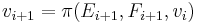 v_{i%2B1} = \pi(E_{i%2B1}, F_{i%2B1}, v_i)