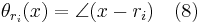 \theta_{r_i}(x) = \angle(x-r_i)  \quad (8)\,