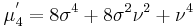 \mu_4^'= 8\sigma^4%2B8\sigma^2\nu^2%2B\nu^4\,