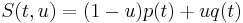 S(t,u) = (1-u) p(t) %2B u q(t)