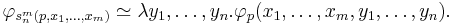 \varphi_{s^m_n (p,x_1,\dots,x_m)} \simeq \lambda y_1,\dots,y_n.\varphi_p(x_1,\dots,x_m,y_1,\dots,y_n).\,