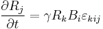  \frac{\partial R_j}{\partial t} = \gamma R_k B_i \varepsilon_{kij} 