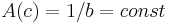  A(c) = 1/b = const 