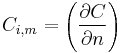 C_{i,m} = \left(\frac{\partial C}{\partial n}\right)