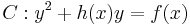 C�: y^2 %2B h(x) y = f(x)