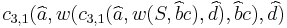 c_{3,1}(\widehat{a}, w(c_{3,1}(\widehat{a}, w(S, \widehat{b}c), \widehat{d}), \widehat{b}c), \widehat{d})