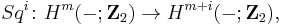 Sq^i \colon H^m(-; \mathbf{Z}_2) \to H^{m%2Bi}(-; \mathbf{Z}_2),