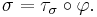 \sigma = \tau_\sigma\circ\varphi.