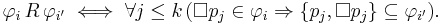 \varphi_i\,R\,\varphi_{i'}\iff\forall j\le k\,(\Box p_j\in\varphi_i\Rightarrow\{p_j,\Box p_j\}\subseteq\varphi_{i'}).