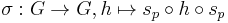 \sigma: G \to G, h \mapsto s_p \circ h \circ s_p