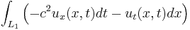 \int_{L_1} \left ( - c^2 u_x(x,t) dt - u_t(x,t) dx \right ) \,