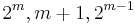 2^m,m%2B1,2^{m-1}