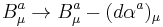 B^a_\mu\rightarrow B^a_\mu - (d\alpha^a)_\mu