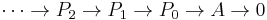 \cdots\rightarrow P_2 \rightarrow P_1 \rightarrow P_0 \rightarrow A\rightarrow 0