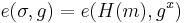 e(\sigma,g)=e(H(m),g^x)