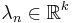 \lambda_n\in\mathbb{R}^k