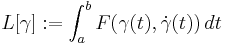 L[\gamma]:=\int_a^b F(\gamma(t),\dot{\gamma}(t))\, dt