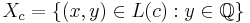 X_{c} = \{ (x,y) \in L(c)�: y \in \mathbb{Q} \}