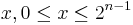 x, 0 \leq x \leq 2^{n-1}