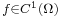 \scriptstyle f\in C^1(\Omega)