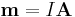 \mathbf{m} = I\mathbf{A}