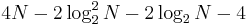 4N-2\log_2^{2}N-2\log_2 N-4