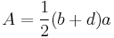 A=\frac{1}{2}(b%2Bd)a