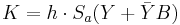 K = h \cdot S_a (Y %2B \bar{Y}B)