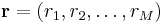 \mathbf{r}=(r_1, r_2, \dots, r_M)