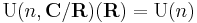 \operatorname{U}(n,\mathbf{C}/\mathbf{R})(\mathbf{R})
  = \operatorname{U}(n)