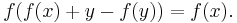 f(f(x) %2B y - f(y)) = f(x).\,\!