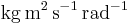 \mathrm{kg\,m^2\,s^{-1}\,{rad}^{-1}}\,