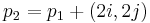 p_2 = p_1 %2B (2i, 2j)