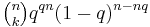 \tbinom nk q^{qn}(1-q)^{n-nq}