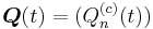 \boldsymbol{Q}(t) = (Q_n^{(c)}(t))