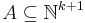 A \subseteq \mathbb{N}^{k%2B1}