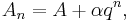 A_n = A %2B \alpha q^n, \,