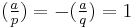 (\tfrac{a}{p}) = -(\tfrac{a}{q}) = 1