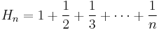 H_n = 1 %2B \frac12 %2B \frac13 %2B \cdots %2B\frac{1}{n}