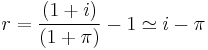 r=\frac{(1%2Bi)}{(1%2B\pi)}-1 \simeq i - \pi 