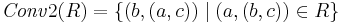 \mathit{Conv}2(R) = \{(b,(a,c)) \mid (a,(b,c)) \in R\}