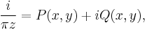 \frac{i}{\pi z} = P(x,y) %2B iQ(x,y),