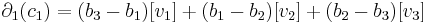 \partial_1(c_1) = (b_3-b_1)[v_1] %2B (b_1-b_2)[v_2] %2B (b_2-b_3)[v_3]