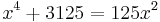 x^4 %2B 3125 = 125x^2