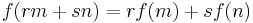 f(rm %2B sn) = rf(m) %2B sf(n)